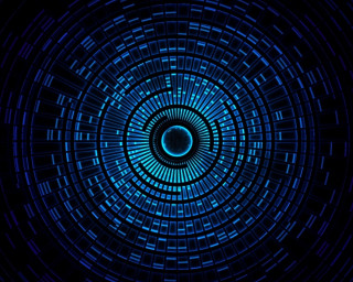 Blue circular pattern black background 3 - c4d free wallpaper