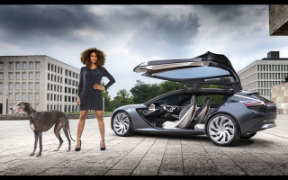 Woman car dog brick road - david lachapelle free wallpaper for desktop