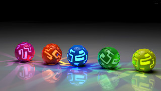 Colorful balls with numbers black - colorful ball free wallpaper