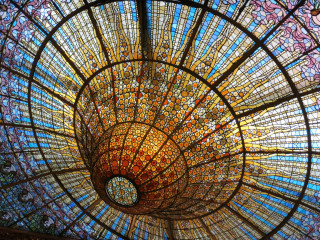 Large glass ceiling circular design 2 - a circular design free wallpaper