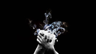 Person hands smoke black background - arcane free wallpaper