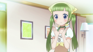 Girl green hair white shirt - a green skirt free wallpaper