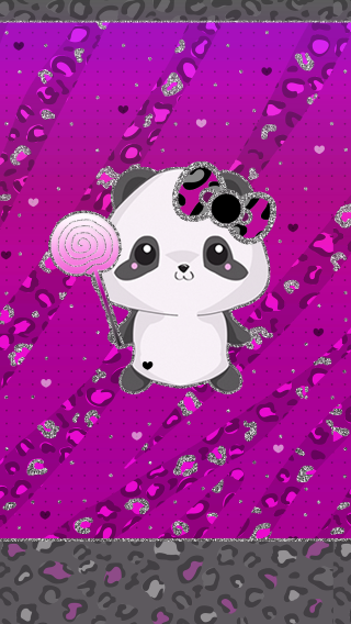 Panda lollipop purple background hearts - andrew law free wallpaper for mobile