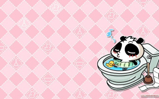 Panda bathtub music note kawaii - a panda bear free wallpaper for desktop