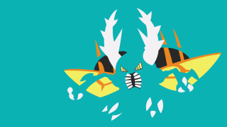 Fish couple blue green yellow - symetrical free wallpaper