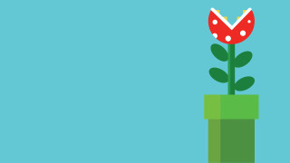 Flower pot blue background red - game art free wallpaper