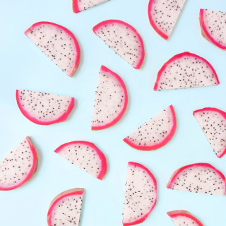 Sliced fruit blue surface pink - free hearts wallpaper for tablet
