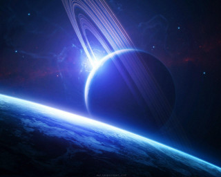 Earth space saturn ring distant - a distant star in the foreground free wallpaper for desktop