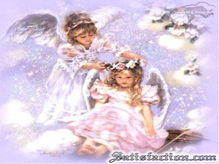 Little girls cloud angel wings - a watercolor painting free wallpaper