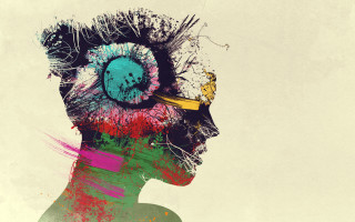 Colorful hairdo big eyeball artistic - artistic free wallpaper