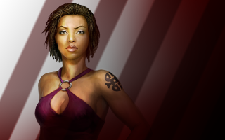 Woman tattoo purple top cross - her arm and chest free wallpaper