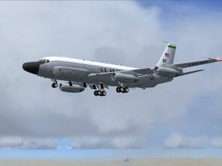 Large airplane flying cloudy sky 2 - tail free wallpaper