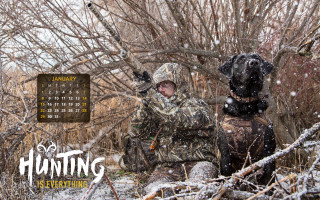Hunting calendar hunters dog snow - fletcher martin free wallpaper