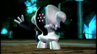 Robot night street arms outstretched - its arm free wallpaper