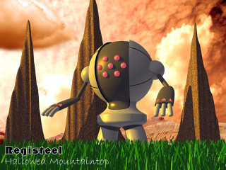 Robot grass sky clouds red - ben stahl free wallpaper