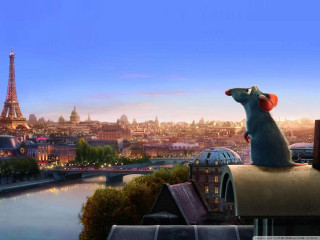 Mouse roof city river bridge - a mouse free wallpaper