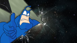 Cartoon character broken glass window 2 - a broken window free wallpaper