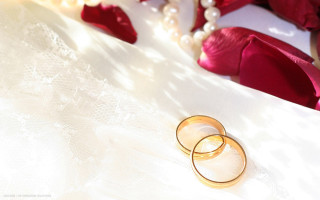 Wedding rings white cloth red - ring free wallpaper