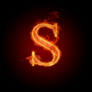 Fire letter s black background 3 - spectacular free wallpaper for tablet