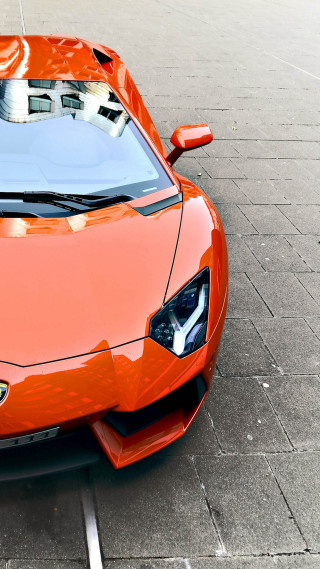 Orange sports car parking lot 5 - nice free wallpaper for mobile