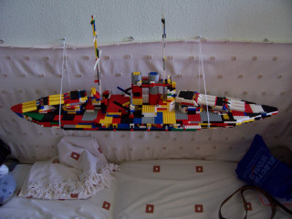 Lego ship bed pillow bookbag - toy free wallpaper
