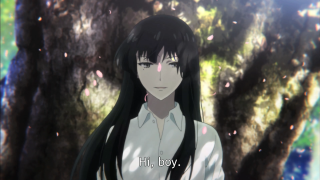 Girl long black hair tree - a message free wallpaper