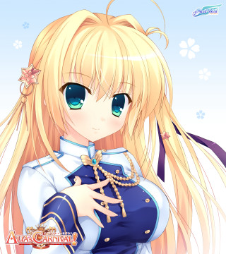 Blonde anime girl star blue - a star free wallpaper for tablet
