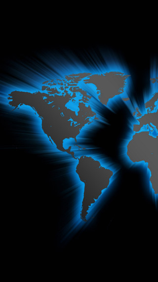 Blue black world map black - typographic free wallpaper for mobile