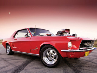 Red mustang parking lot dream - a hood free wallpaper