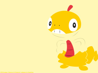 Yellow cartoon worm red nose - shock art free wallpaper