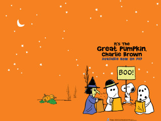 Cartoon ghosts holding sign with 2 - charles schulz free wallpaper