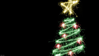Christmas tree star fireworks black - the air above free wallpaper for desktop