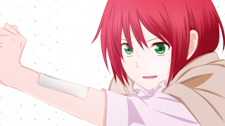 Redhair greeneyes girl pointing anime - clarice beckett free wallpaper
