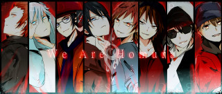 Group people red background we - we free wallpaper