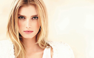 Blonde woman serious portrait naturalism 2 - a white top free wallpaper