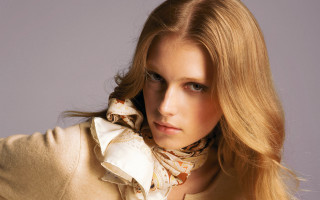 Blonde woman scarf sweater looking - a scarf free wallpaper