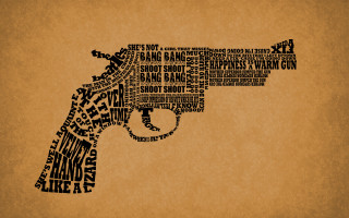 Gun words brown background image - blade runner free wallpaper
