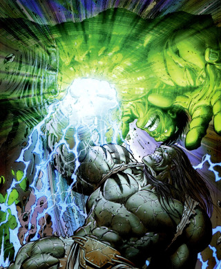 Hulk lightning green energy battle - a comic book cover free wallpaper