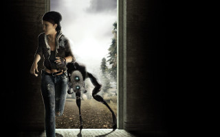 Woman cat doorway back arm - her back and a cat free wallpaper