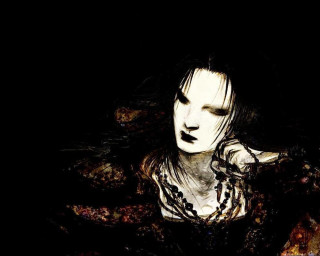 Woman long hair necklace sitting - ben templesmith free wallpaper for desktop