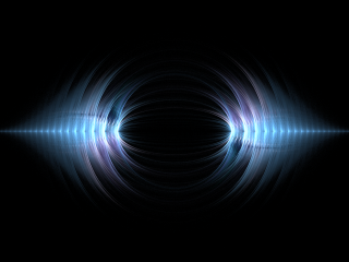 Black background blue white light - volumetric light free wallpaper for desktop