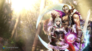Couple people forest sword ball - global free wallpaper