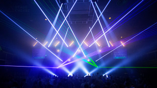 Concert crowd bright lights green - the stage free wallpaper