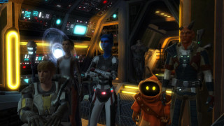 People room lights robot background - glowing free wallpaper for desktop