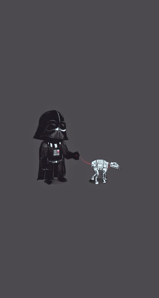 Toy dog pulling darth vader - free dogs wallpaper for mobile