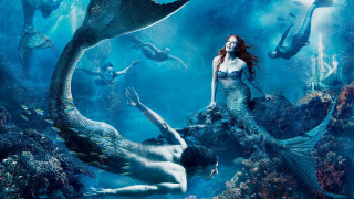 Woman mermaid costume rock man - wet free wallpaper for desktop