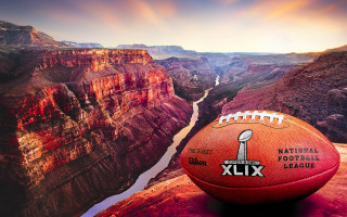 Football rock canyon river sunset - a football free wallpaper