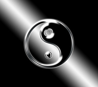 Yin yang silver black gradient - symmetrical free wallpaper for tablet