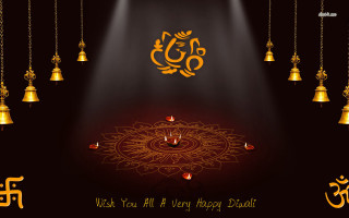 Happy diwali gandap bells dark - light effect free wallpaper