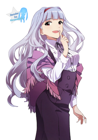 Woman long white hair purple 3 - her chin free wallpaper for mobile